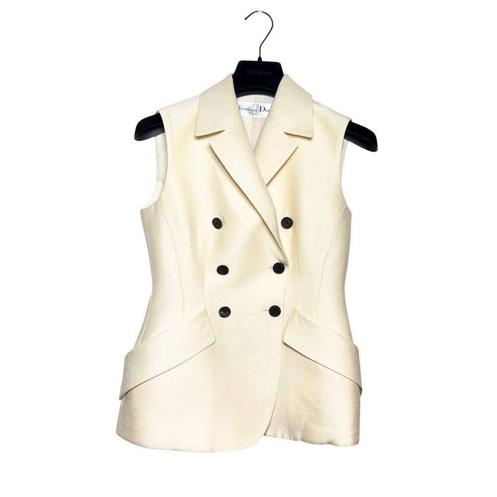 Christian Dior $4,100 Bar Vest In Ivory Size 34 EU 0-2 US XS - Picture 2 of 12